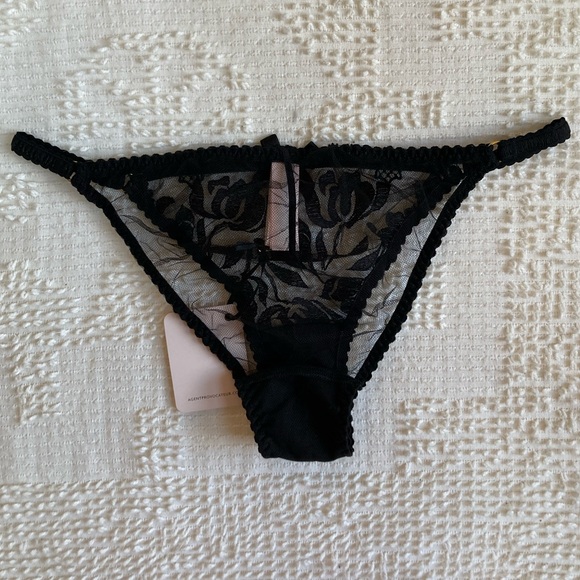 AGENT PROVOCATEUR Sparkle Brief in Black - Shimmer Lace Panties - Picture 9 of 16